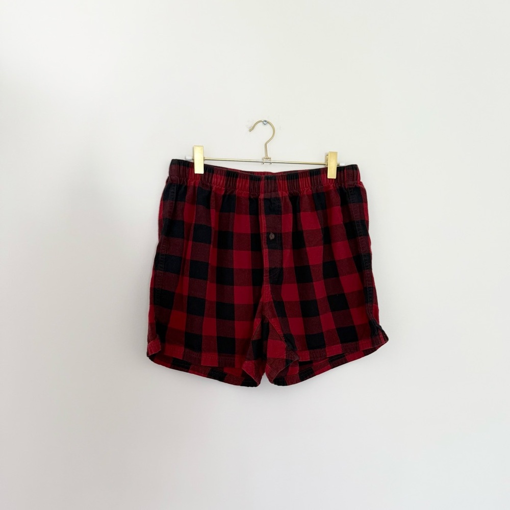 Duluth Women’s Red and Black Plaid Pajama Boxer Shorts